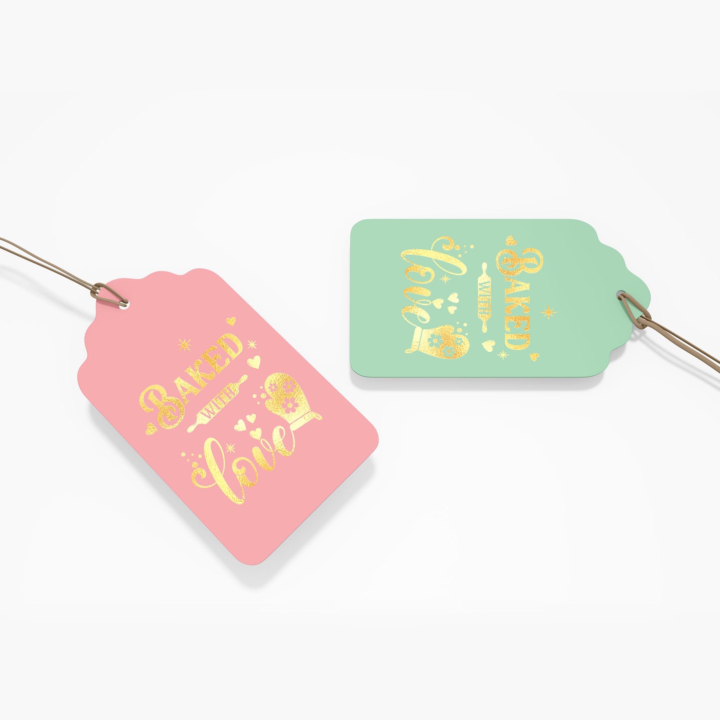 Baked With Love Premium Tags Gold Foil With Eyelet