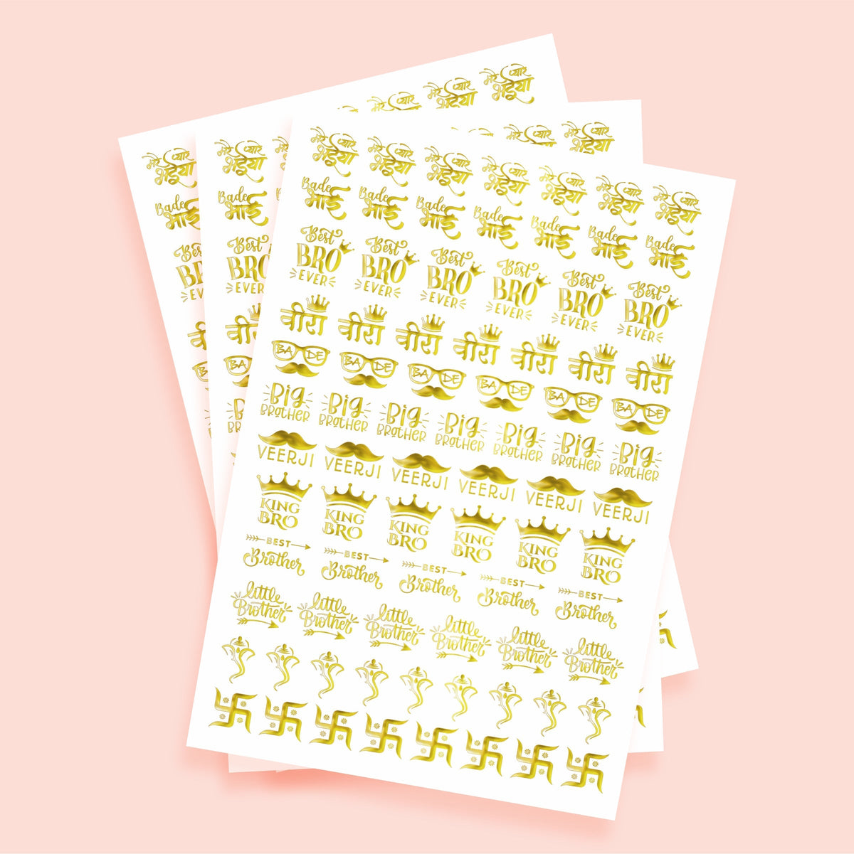 Golden Embossed Rakhi Resin Stickers from Infistyle