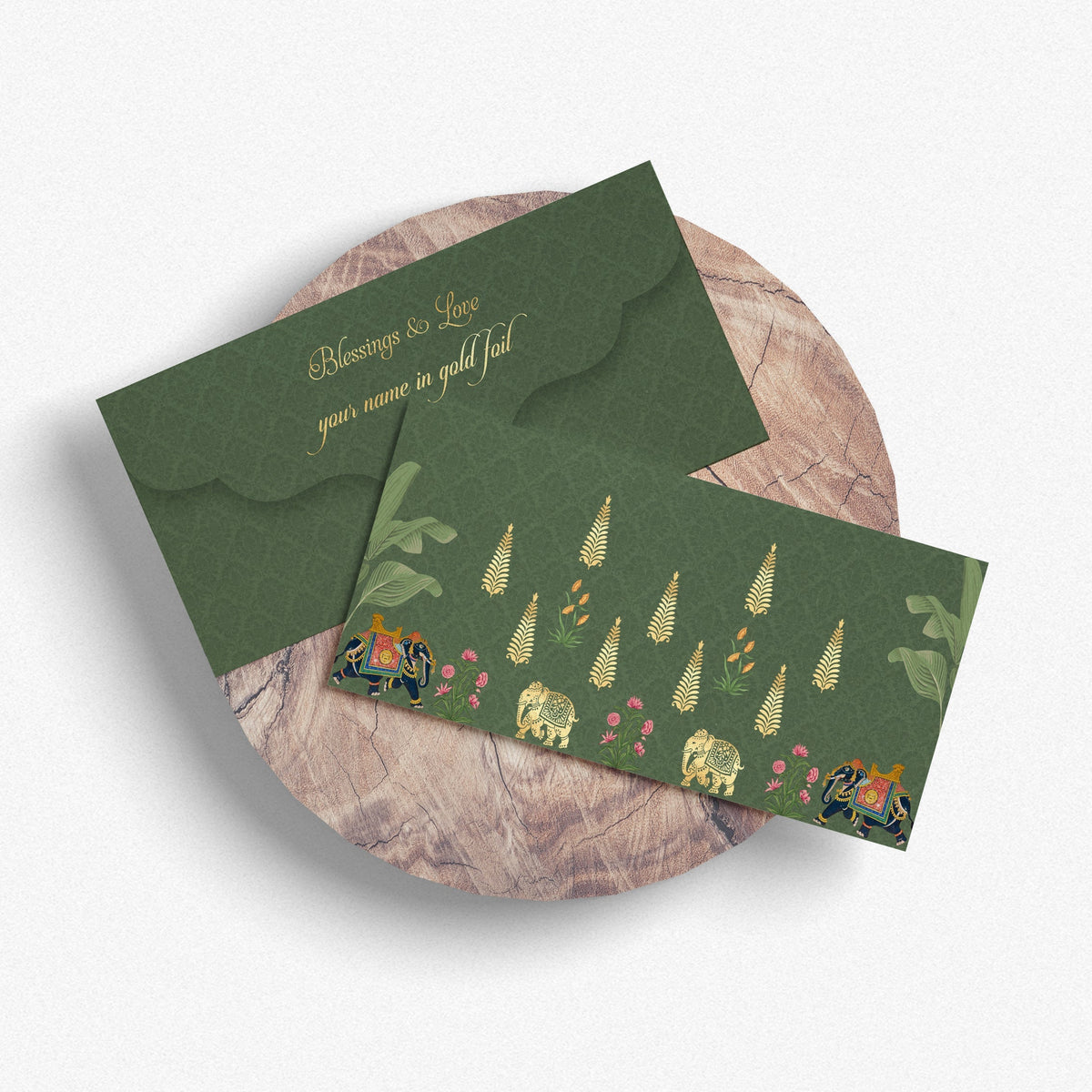 Green Shagun Envelope Elephant Design from Infistyle
