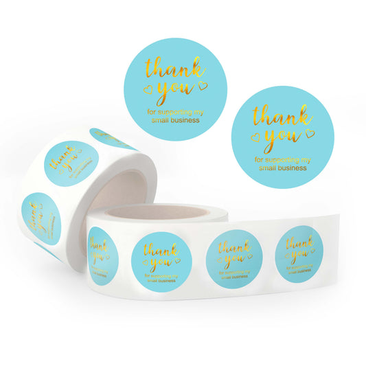 Gold Foil 1x1 inch Thank You Stickers from Infistyle