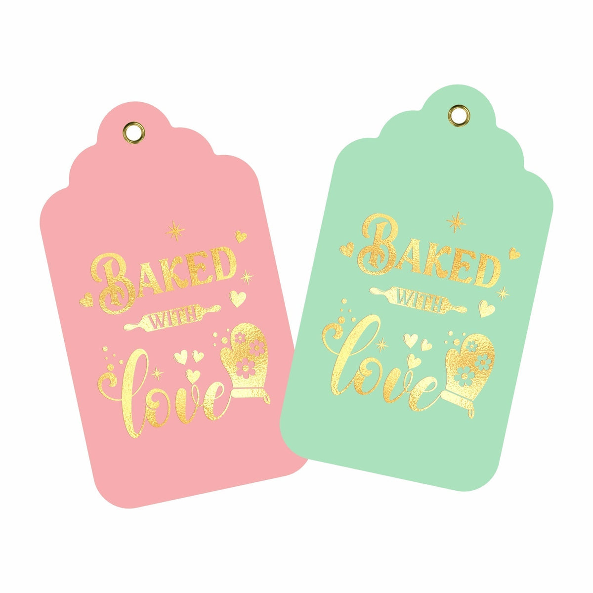 Baked With Love Tags custom printed and personalized by Infistyle