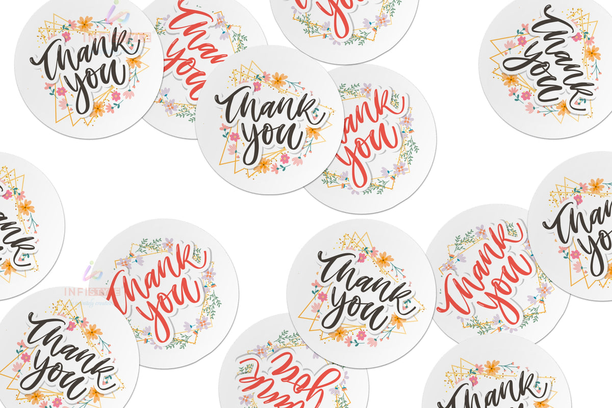 Thank You Stickers Thank You Labels size and dimensions