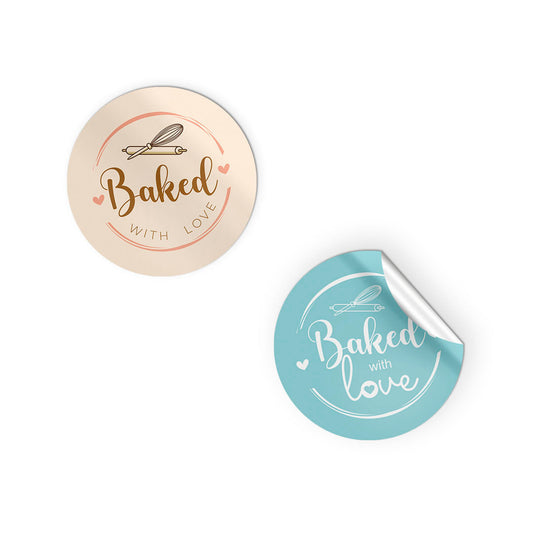 Baked with love Sticker Sky Blue