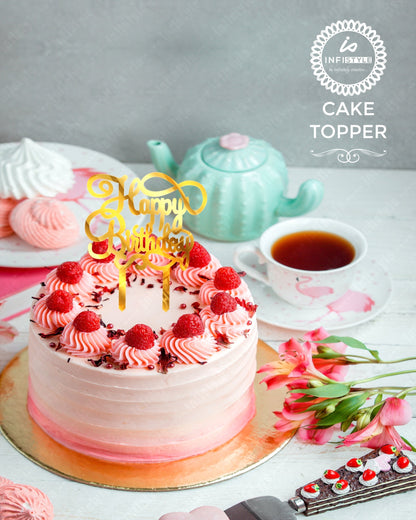 Birthday Cake Toppers Golden Acrylic