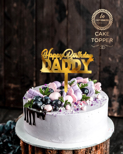 Gold Acrylic Birthday Cake Toppers