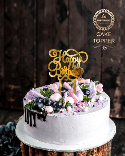 Birthday Cake Toppers Golden Acrylic