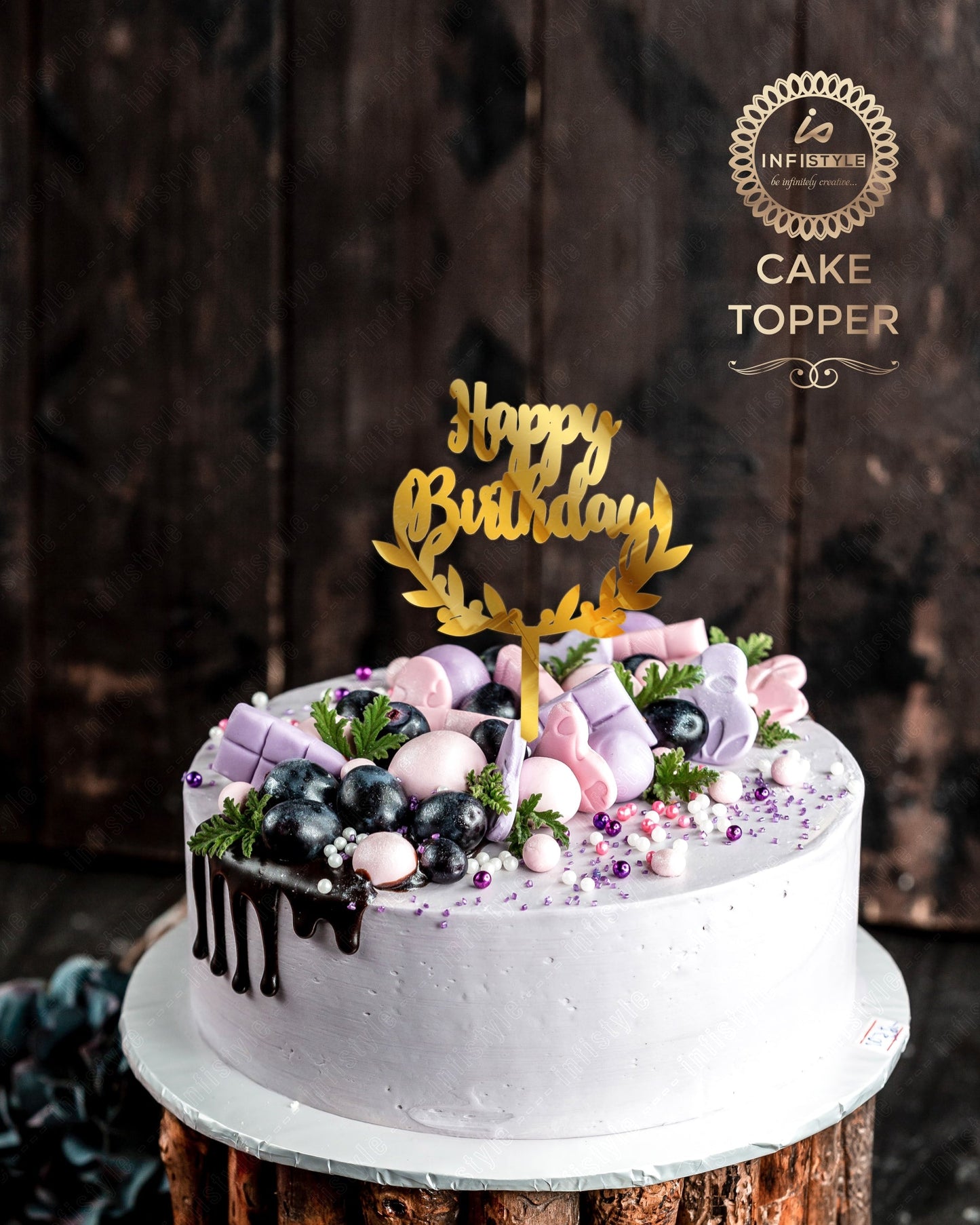 Birthday Cake Toppers Gold Acrylic