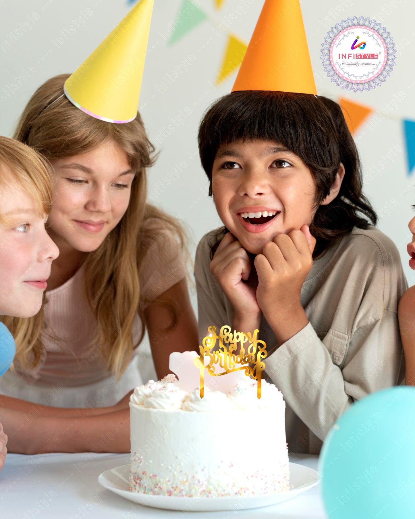 Happy Birthday Acrylic Golden Cake Toppers