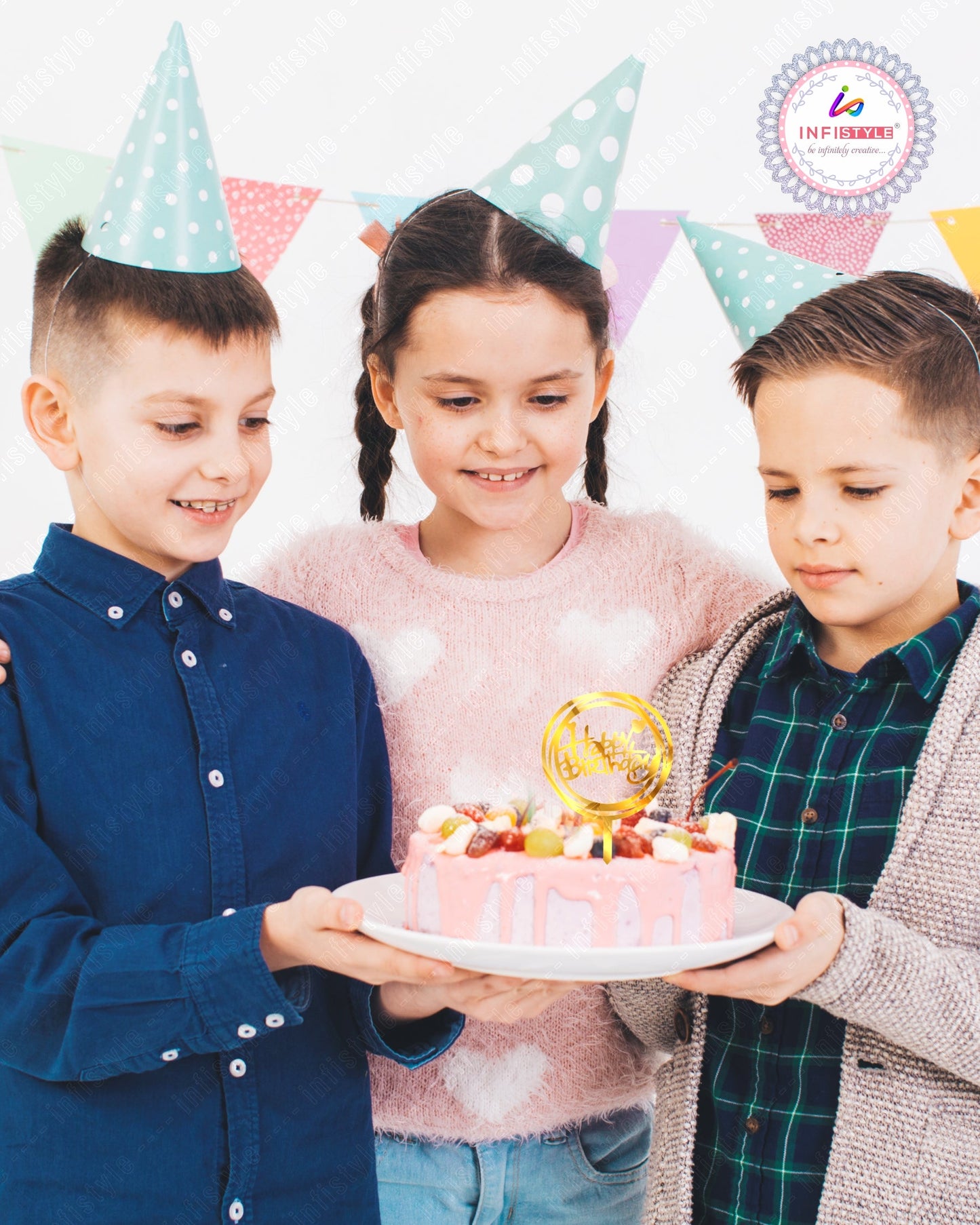 Acrylic Happy Birthday Cake Toppers Gold
