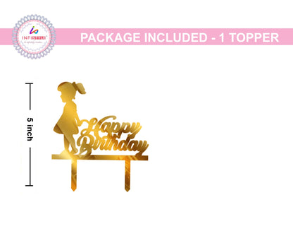Happy Birthday Acrylic Golden Cake Toppers