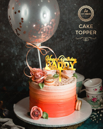 Gold Acrylic Birthday Cake Toppers