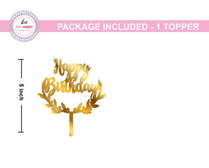 Birthday Cake Toppers Gold Acrylic
