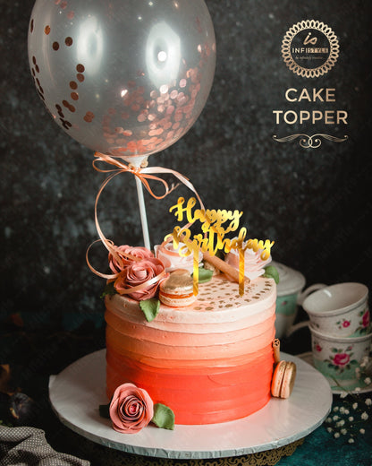 Gold Acrylic Birthday Cake Toppers