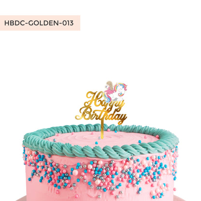 Cutipie Unicorn Cake Topper Gold Acrylic