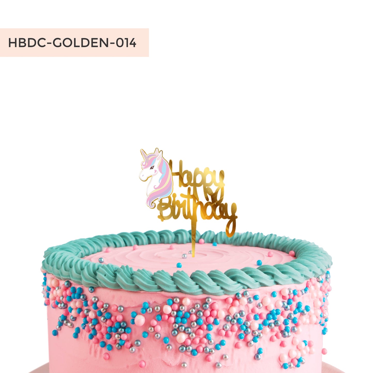 Birthday Cake Toppers Unicorn Gold Acrylic