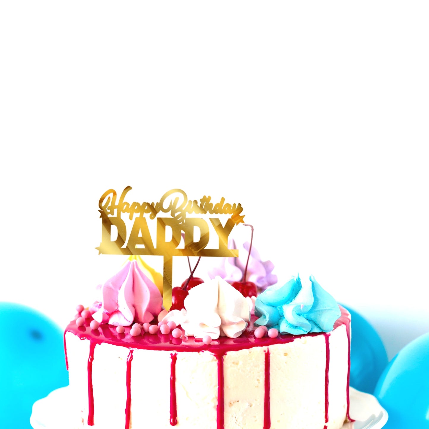 Gold Acrylic Birthday Cake Toppers