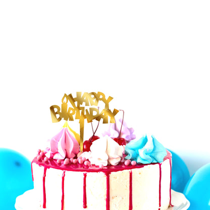 Acrylic Birthday Cake Toppers Gold