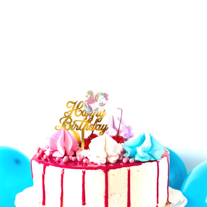 Cutipie Unicorn Cake Topper Gold Acrylic