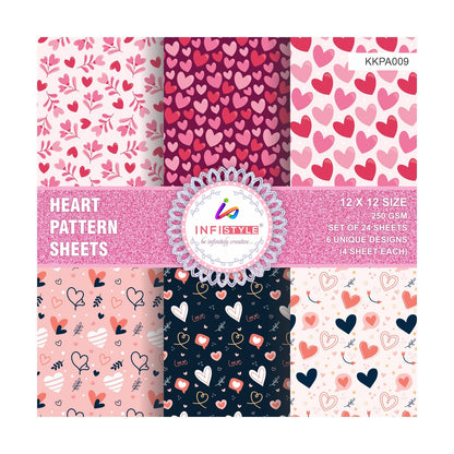Scrapbooking Craft Paper Pack of 24 Pattern Love Theme detail view