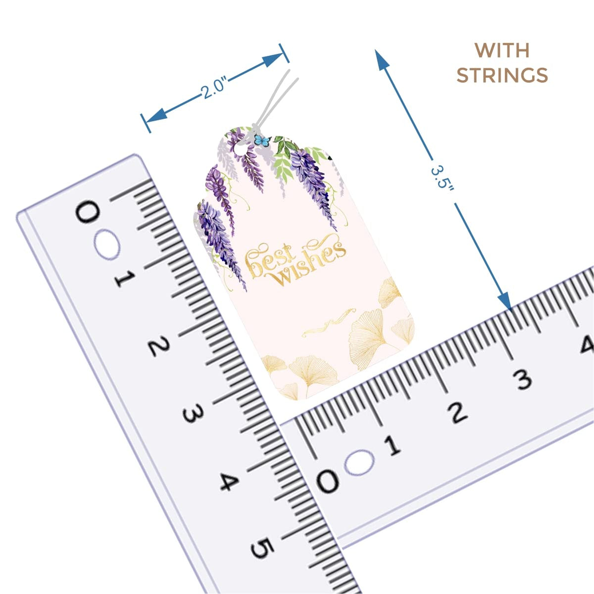 Customised Best Wishes Tags Gold Foil Tags Premium Violet Elegance photo 14