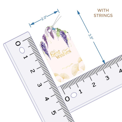 Customised Best Wishes Tags Gold Foil Tags Premium Violet Elegance photo 14