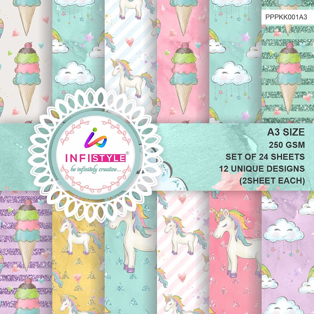 Unicorn Design Paper Sheets 250 GSM design close-up