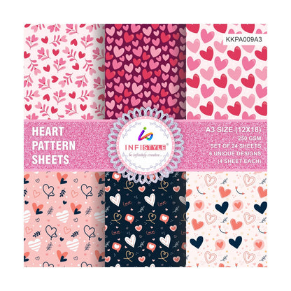 Scrapbooking Craft Paper Pack of 24 Pattern Love Theme design close-up