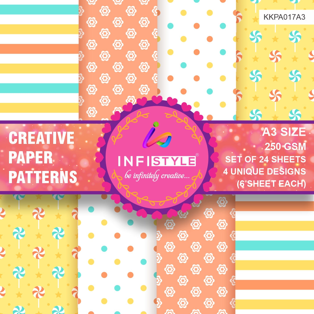 Scrapbook Craft Paper Pack of 24 Sheets
