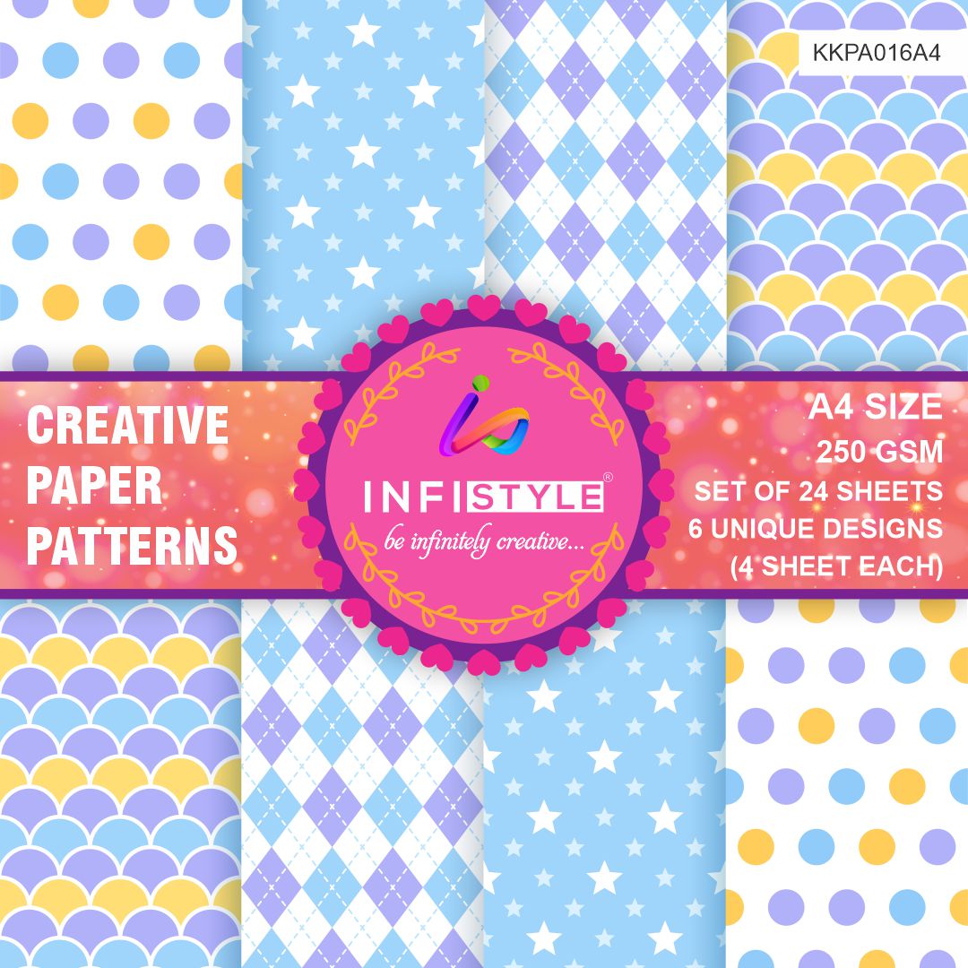 Scrapbook Craft Paper Pack of 24 styled flat lay