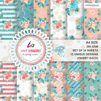 Pastel Color Paper 24 Sheets 250 GSM size and dimensions