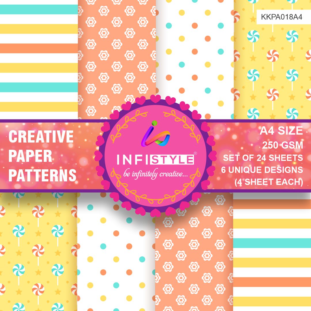 Scrapbook Craft Paper Pack of 24 Sheets design close-up
