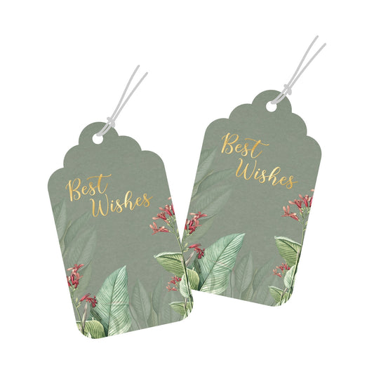 Best Wishes Tags Gold Foil Tags Premium Tropical