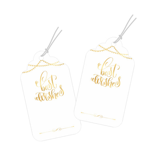 Best Wishes Tags Gift Tags Premium Golden Elegance