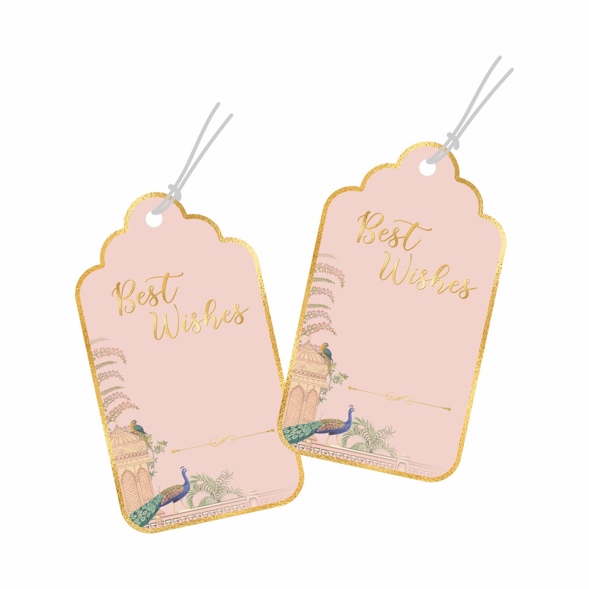 Best Wishes Tags Gold Foil Tags