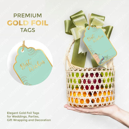 Customised Best Wishes Tags Gold Foil Tags