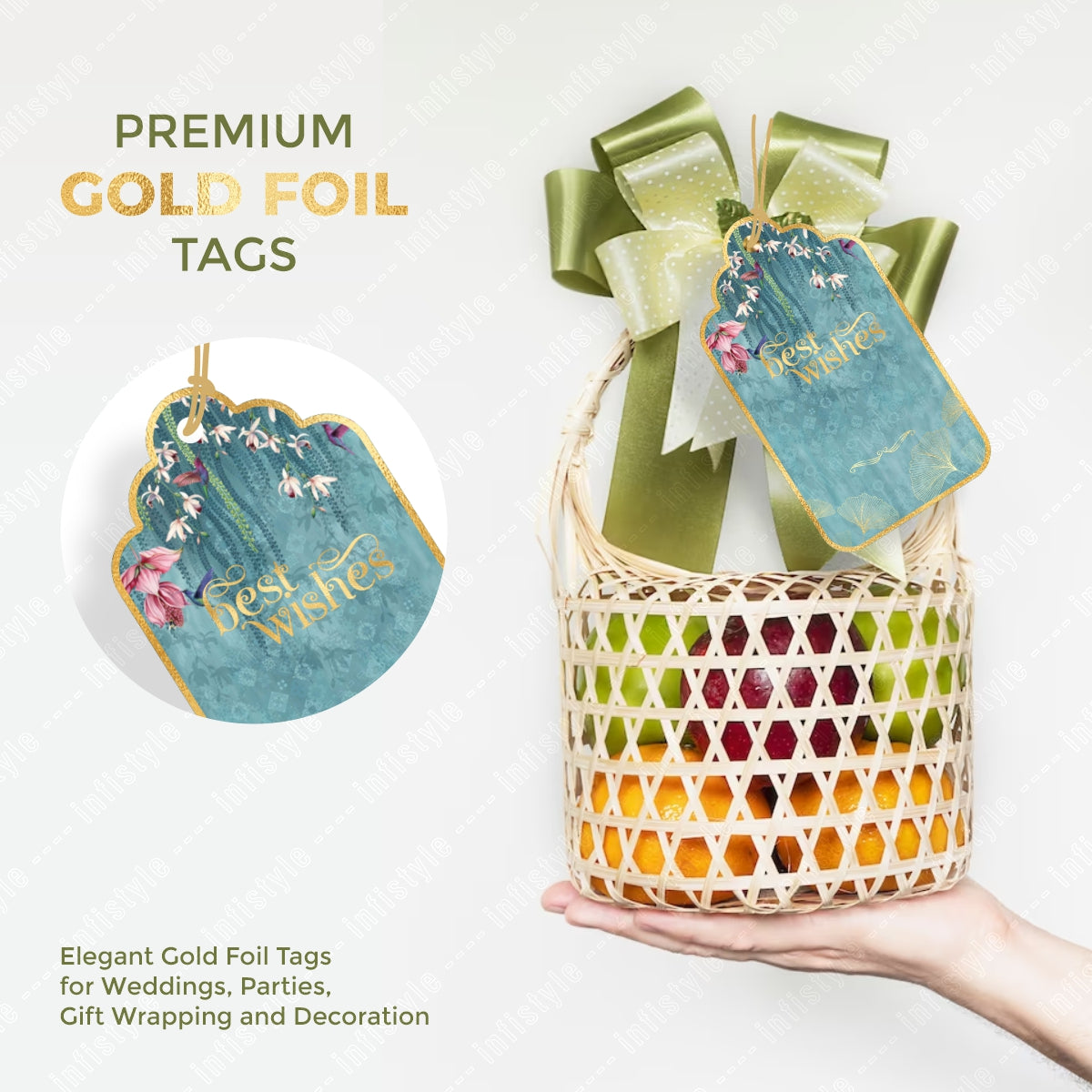 Customised Best Wishes Tags Gold Foil Tags