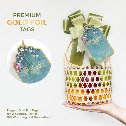 Customised Best Wishes Tags Gold Foil Tags