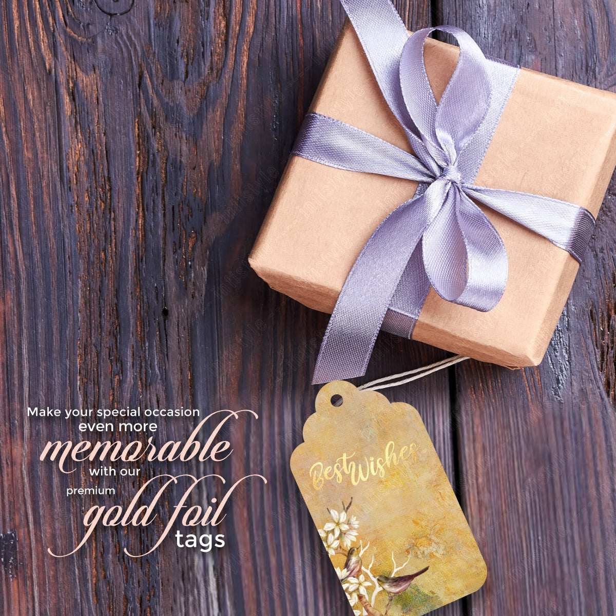 Customised Best Wishes Tags Gold Foil Tags