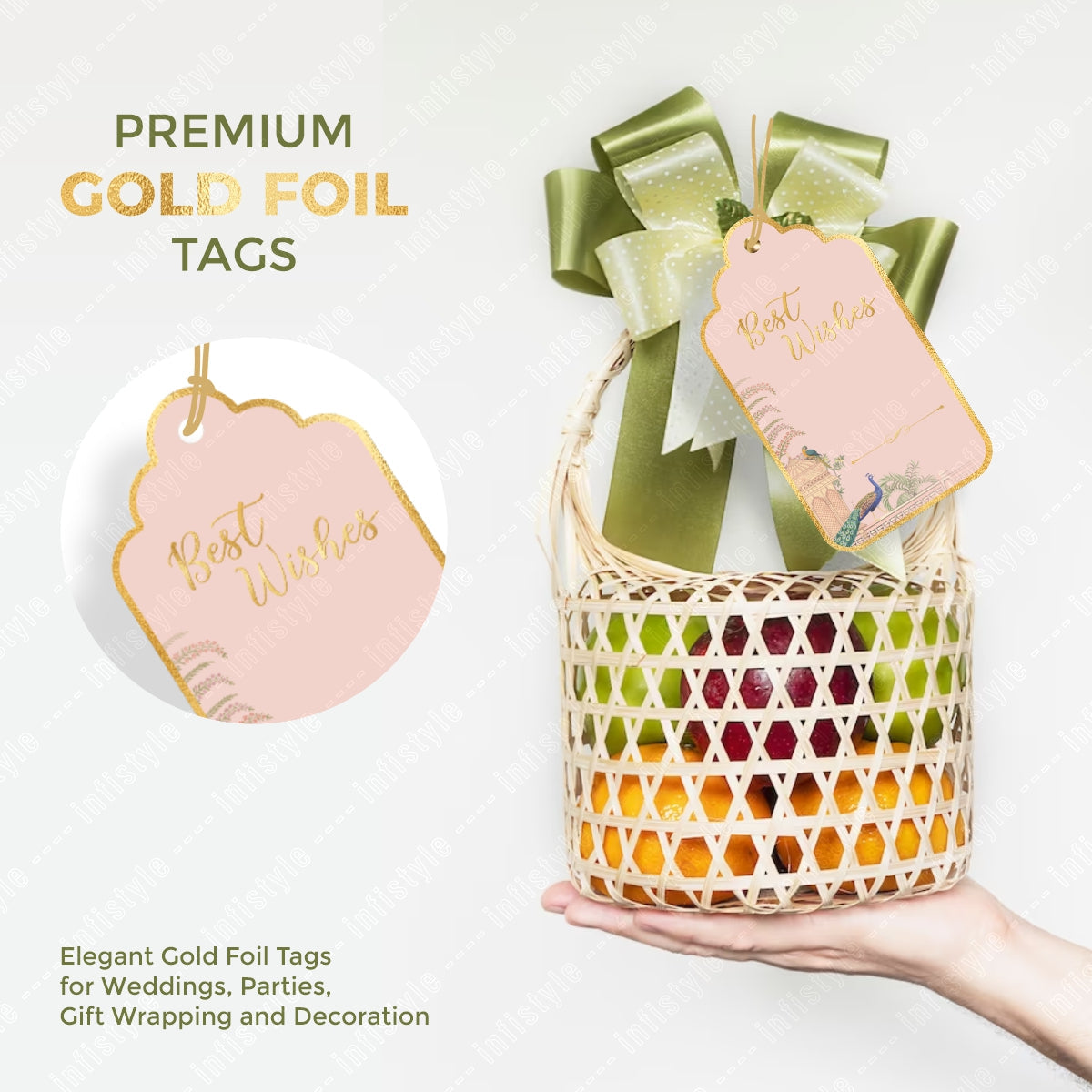 Best Wishes Tags Gold Foil Tags