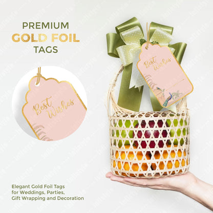 Best Wishes Tags Gold Foil Tags