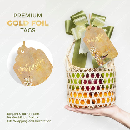 Customised Best Wishes Tags Gold Foil Tags