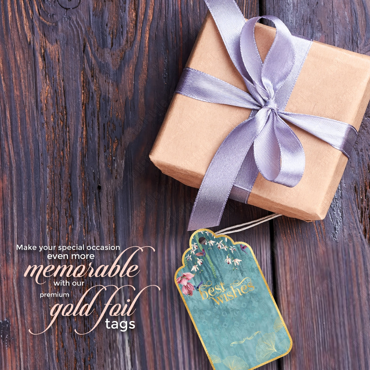 Customised Best Wishes Tags Gold Foil Tags
