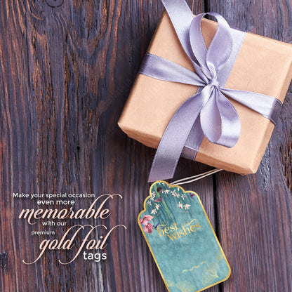 Customised Best Wishes Tags Gold Foil Tags