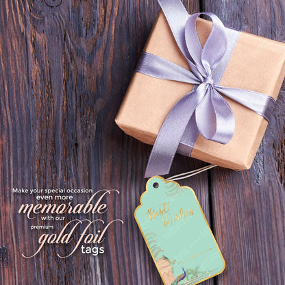 Best Wishes Tags Gold Foil Tags