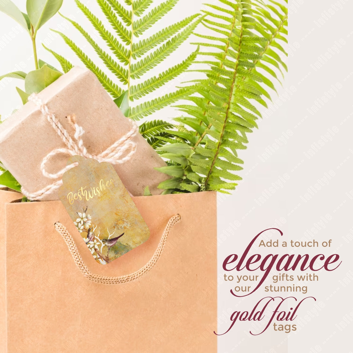 Customised Best Wishes Tags Gold Foil Tags