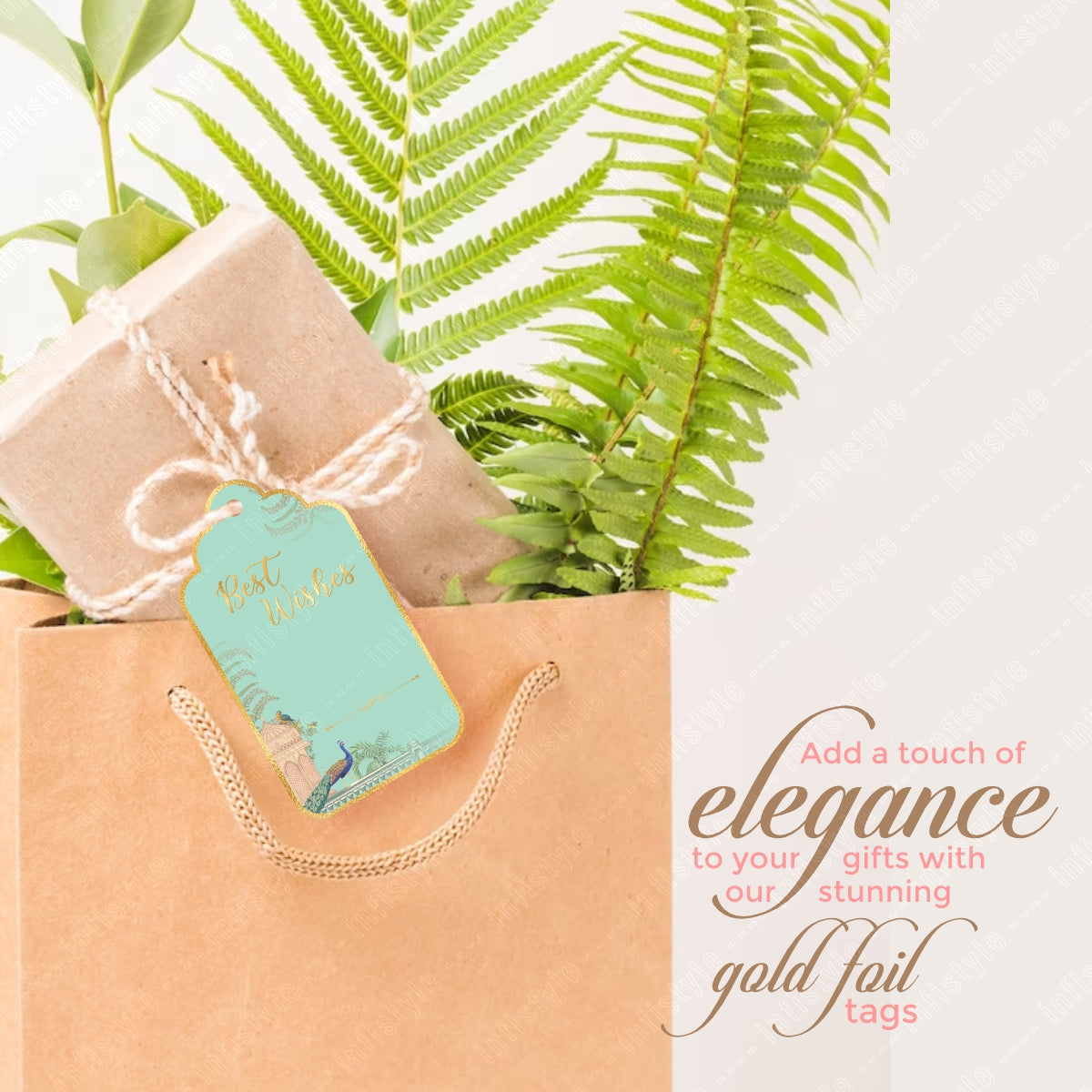 Best Wishes Tags Gold Foil Tags