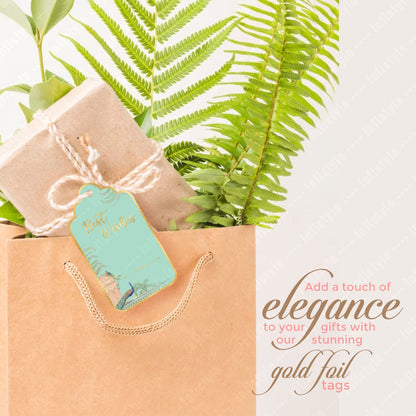 Best Wishes Tags Gold Foil Tags