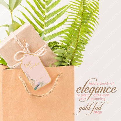 Best Wishes Tags Gold Foil Tags