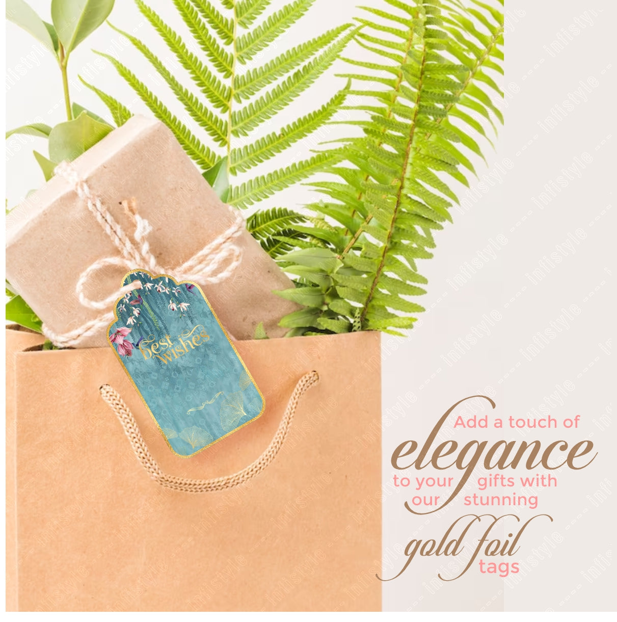Customised Best Wishes Tags Gold Foil Tags