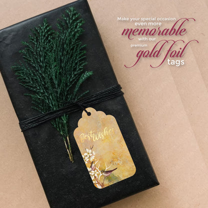 Customised Best Wishes Tags Gold Foil Tags